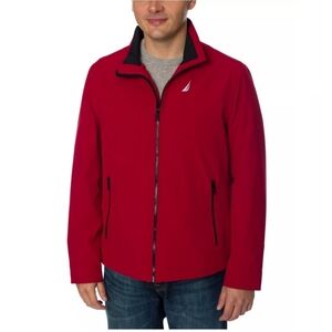 Nautica Men's Stretch Performance Red Windbreaker Full Zip Rain Jacket XXL